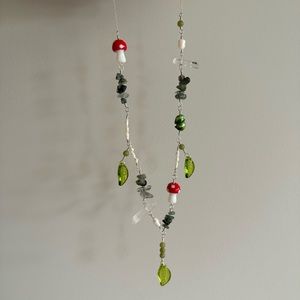 Fairy necklace sterling silver with pearls, crystals